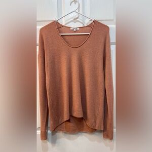 Madewell Lightweight Ribbed Knit Scoop Neck Sweater Women Sz S Peach Wool Alpaca